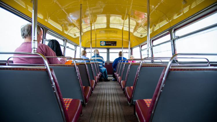 View from the inside of a bus