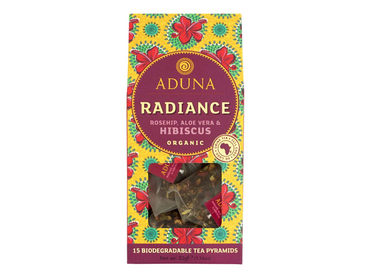 Aduna radiance rosehip, aloe vera & hibiscus 15 tea pyramids