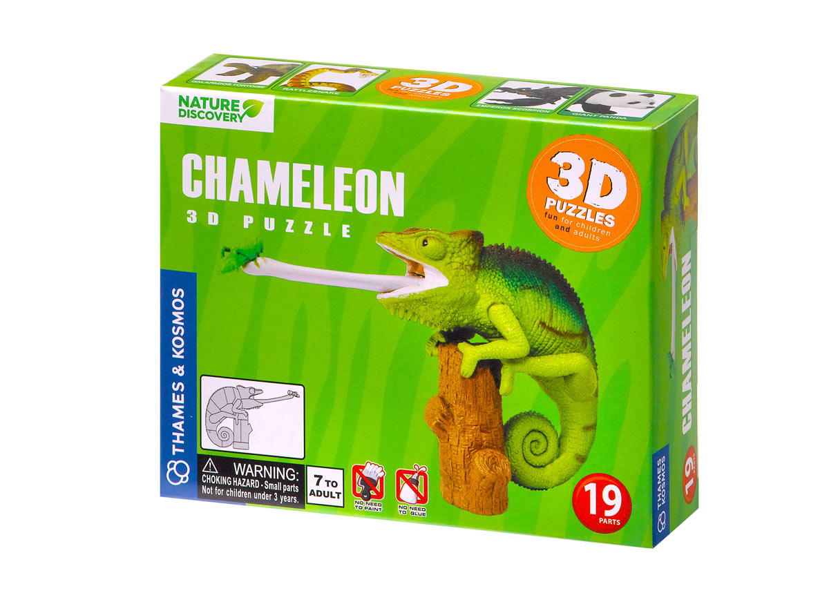 CHAMELEON 3D 19 piece PUZZLE plastic toy animal lizard reptile NEW 