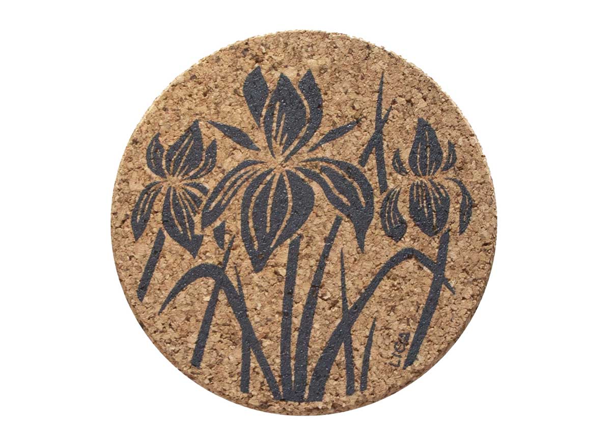 Cork iris coaster