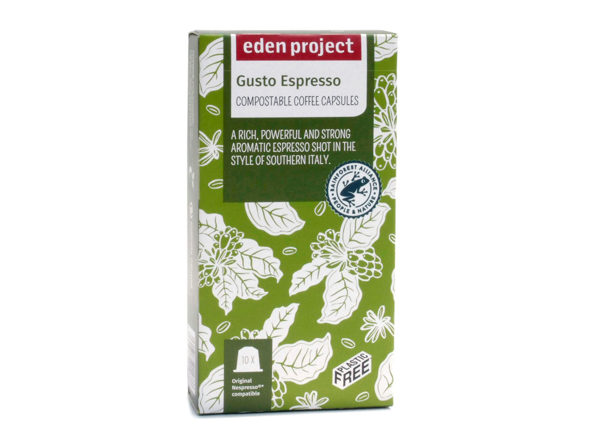 Eden Project gusto espresso 10 coffee capsules