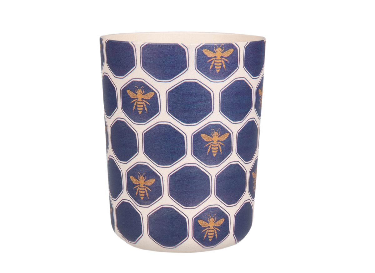 Eden Project hex bee print bamboo beaker Eden Project Shop