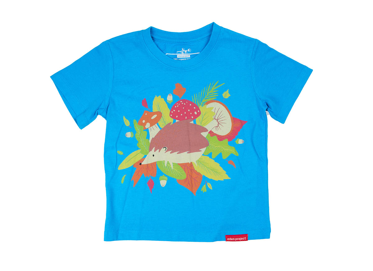 Kid's hedgehog t-shirt (Swedish blue, 9-10Y)