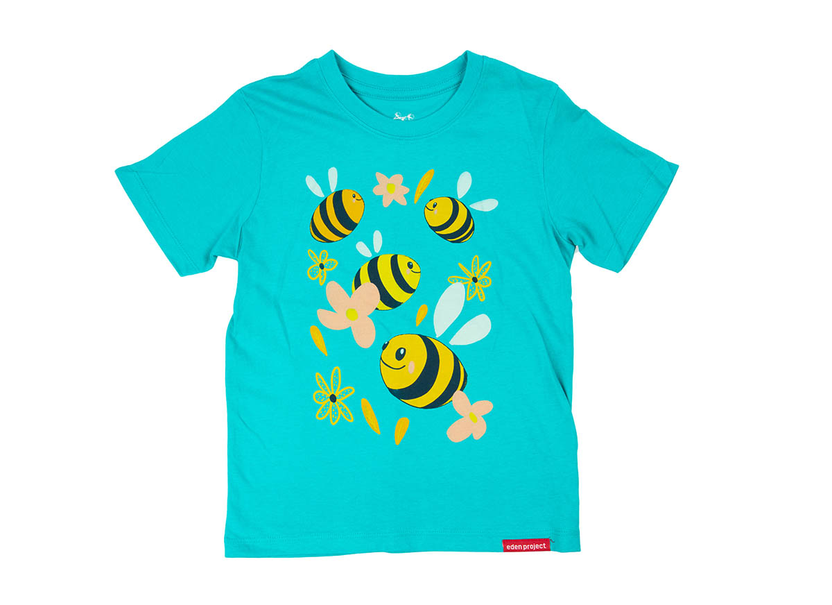 Kids honey bee t-shirt (Sea green, 7-8Y)