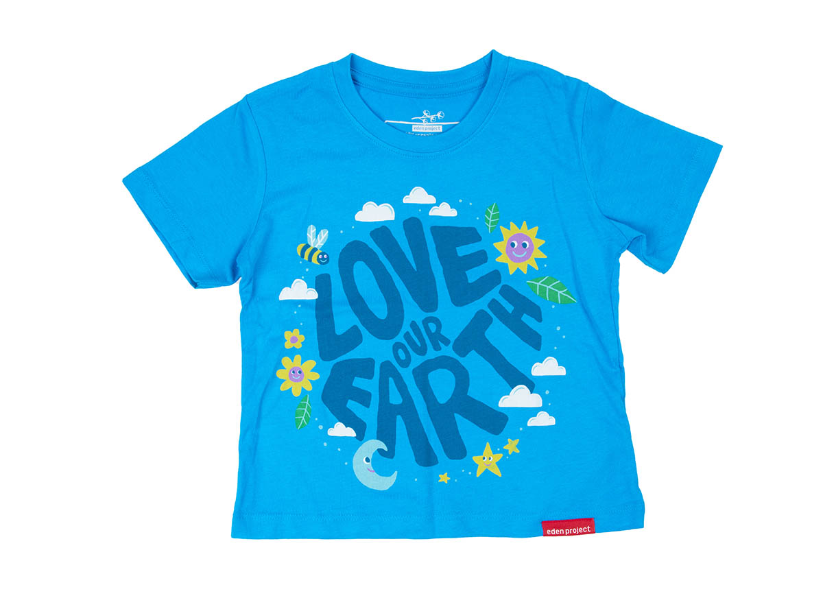 Kids love our earth t-shirt (Swedish blue, 7-8Y)