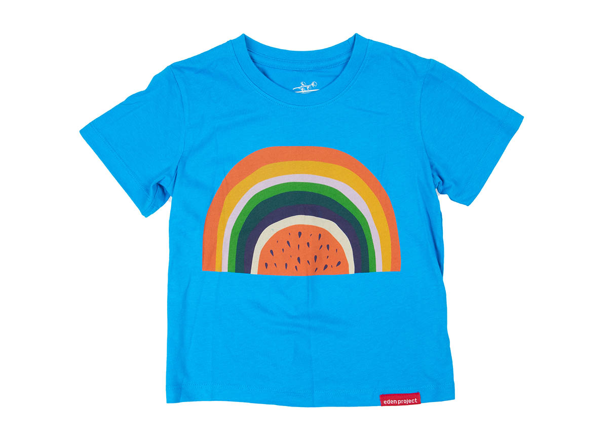 Kids rainbow t-shirt (Swedish blue, 5-6Y)