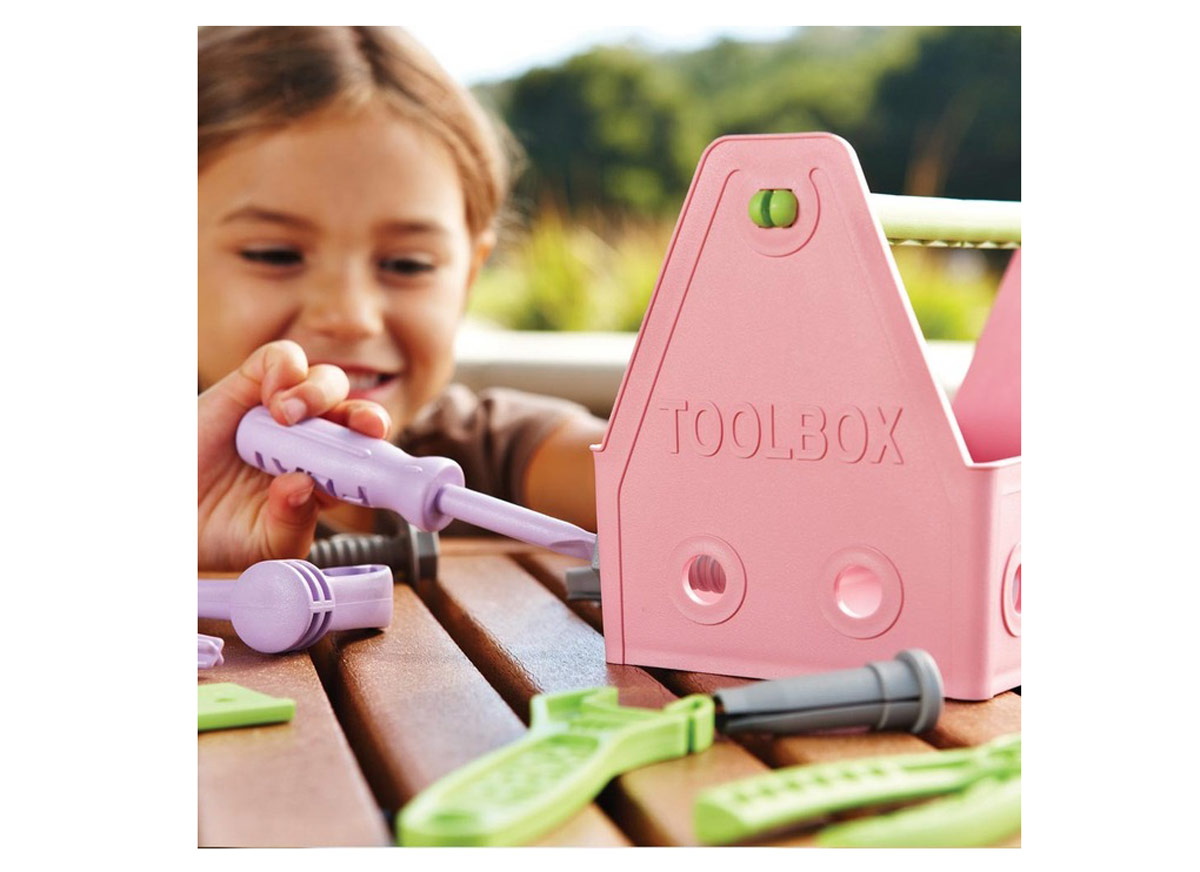 pink toddler tool set