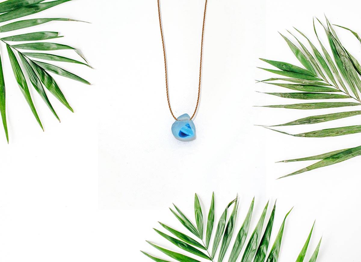 Aqua mermaid sea glass necklace | Eden 