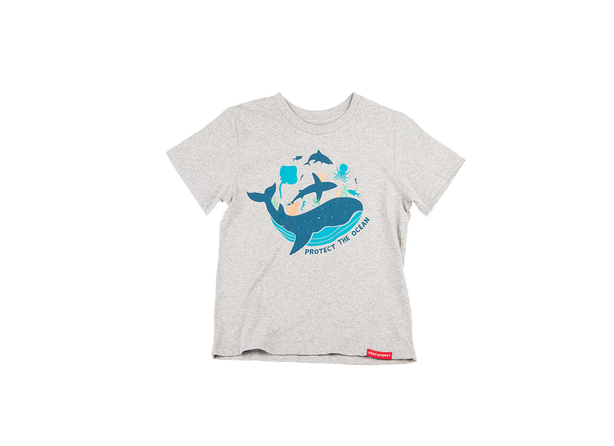 Kids protect the ocean t-shirt (Grey marl, 7-8Y)