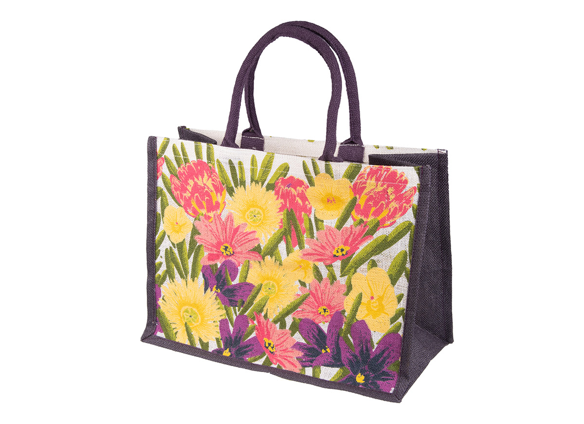 Eden Project large jute bag (Floral burst)