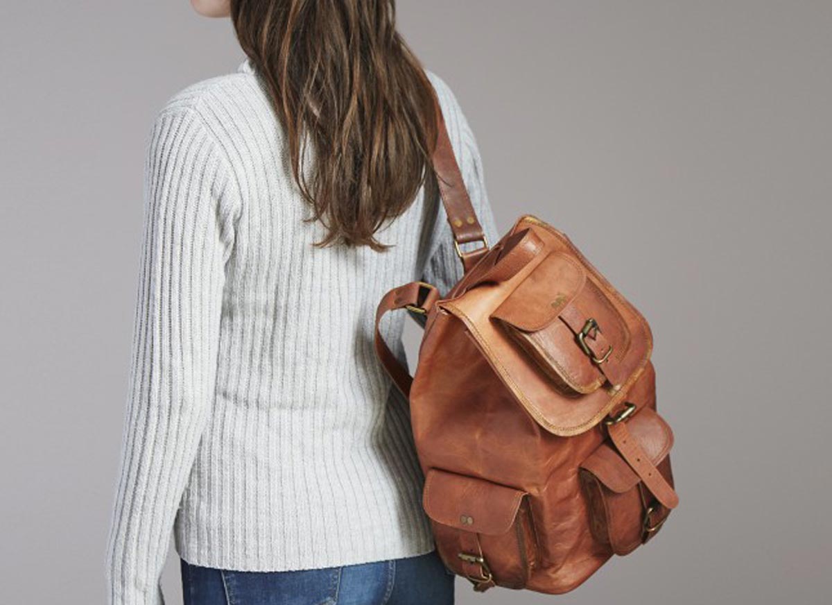 Large leather rucksack | Eden Project Shop