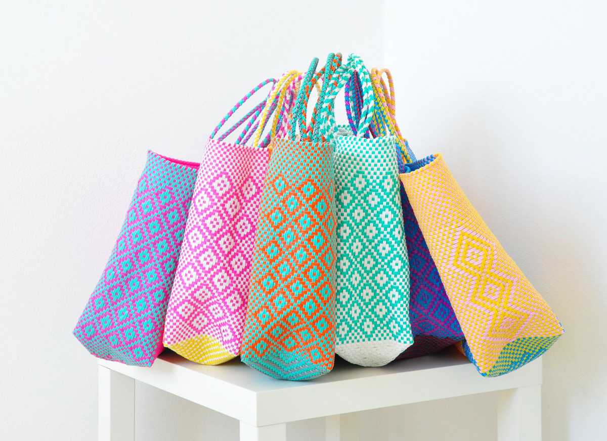 recycled plastic beach bag