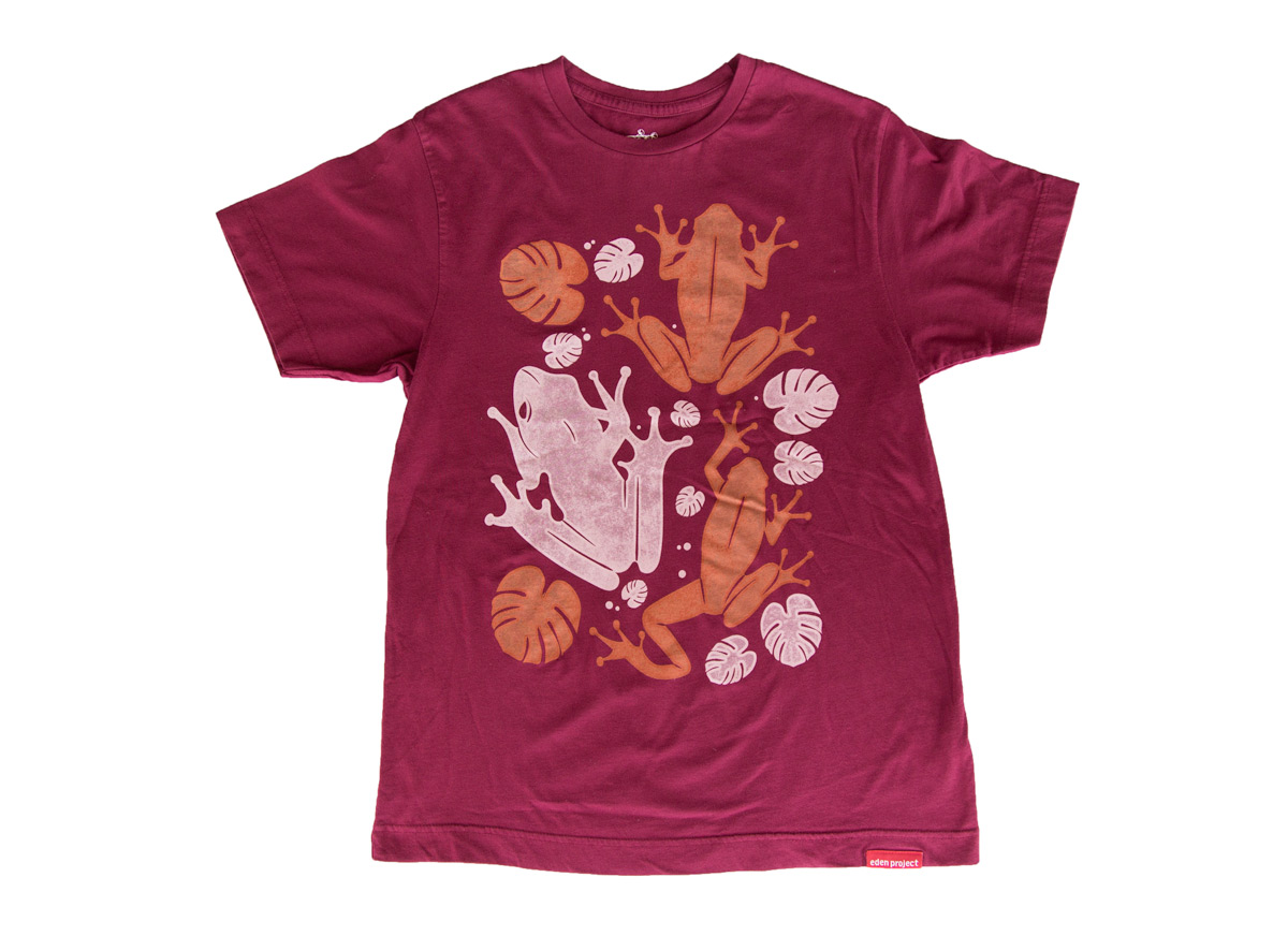 Men's tree frog t-shirt (Burgundy, Medium)