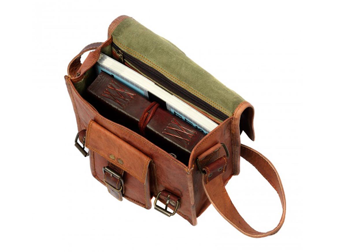 antique leather satchel