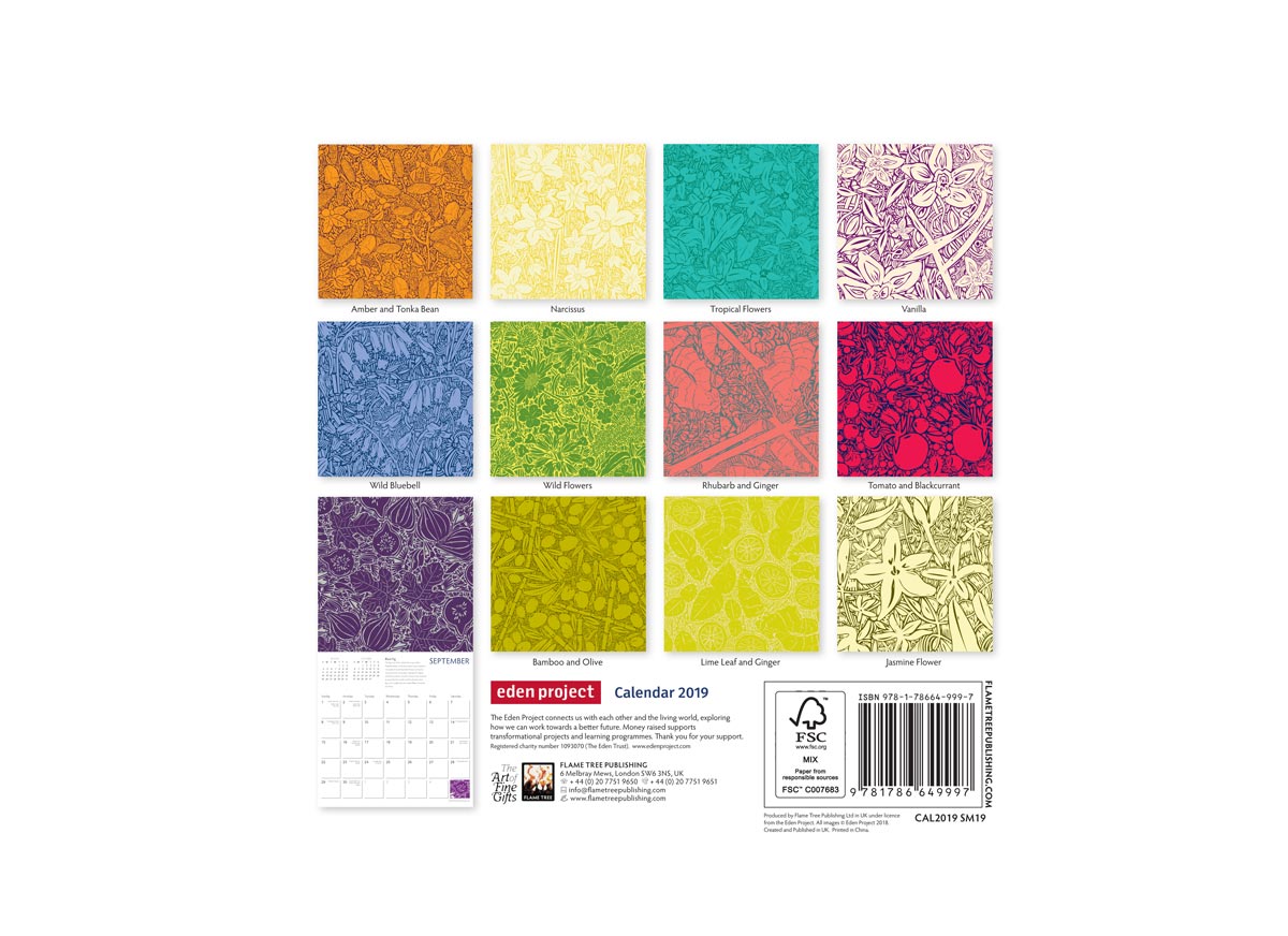 eden project patterned mini wall calendar 2019 eden project shop small 2019 calendar