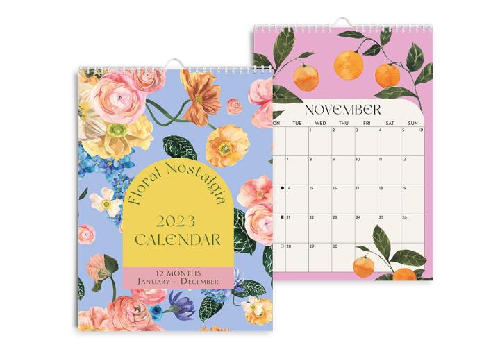 2023 A4 floral nostalgia wall calendar