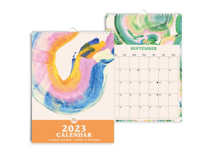 2023 A4 paint strokes wall calendar