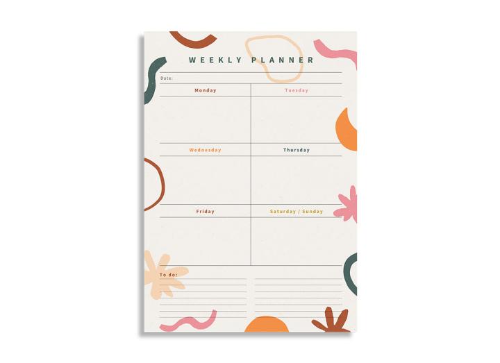 A4 sweet spot weekly planner pad