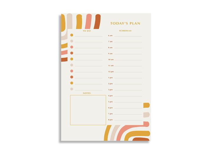 A5 daily planner pad abstract rainbow