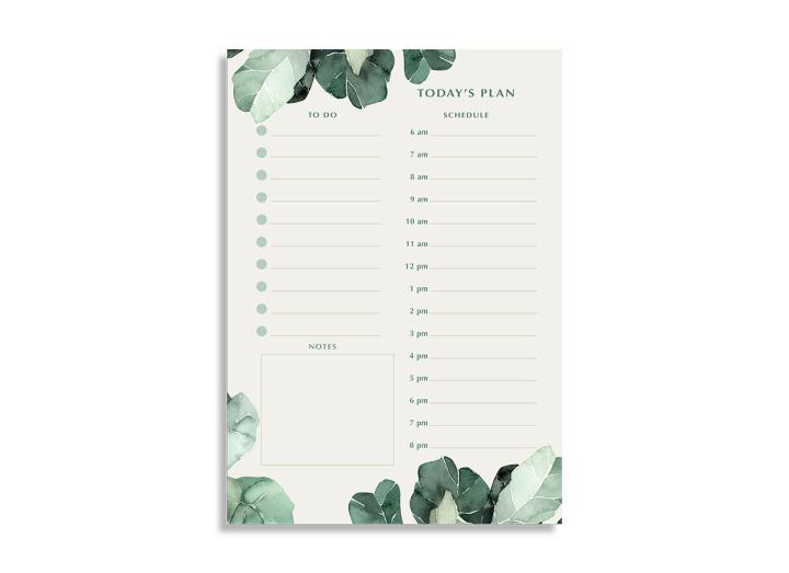 A5 daily planner pad tropical greenery