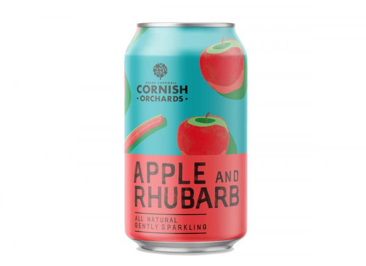 Cornish Orchards apple & rhubarb sparkling juice drink 330ml can