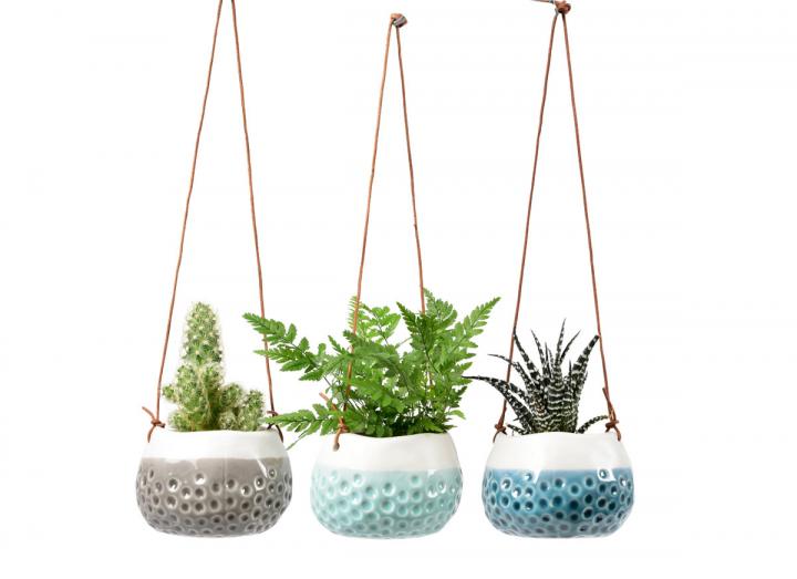 Baby dotty indoor hanging plant pot gift set