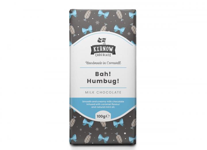 Kernow Chocolate bah humbug milk chocolate bar 100g