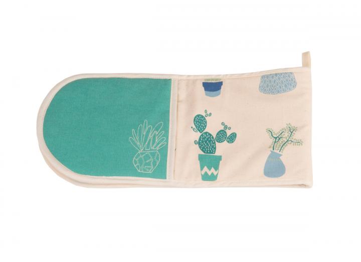 Eden Project cactus print organic cotton double oven glove