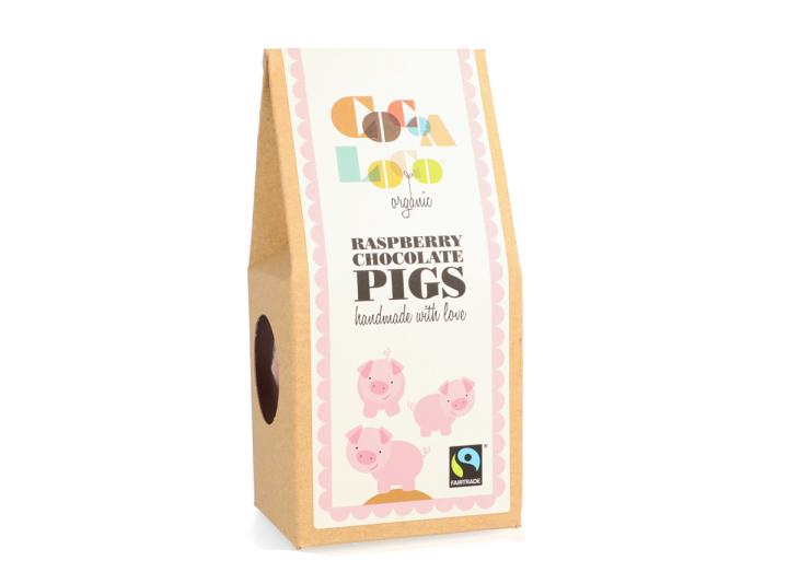Cocoa Loco raspberry chocolate pigs 100g