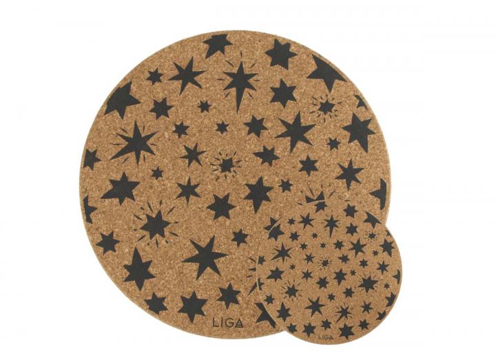 Cork grey star placemats & coasters