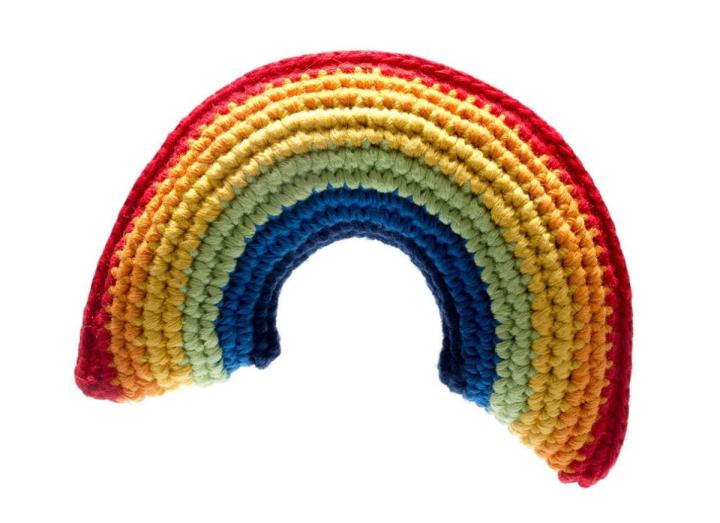 Crochet rainbow baby toy from Best Years