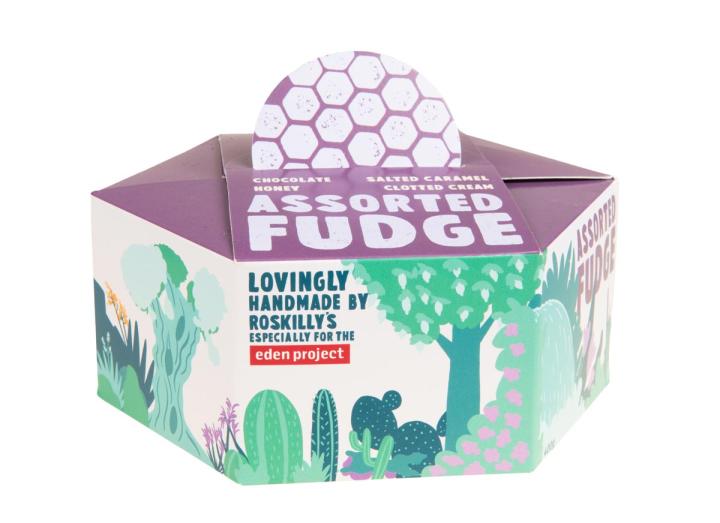 Organic assorted fudge hex box 400g