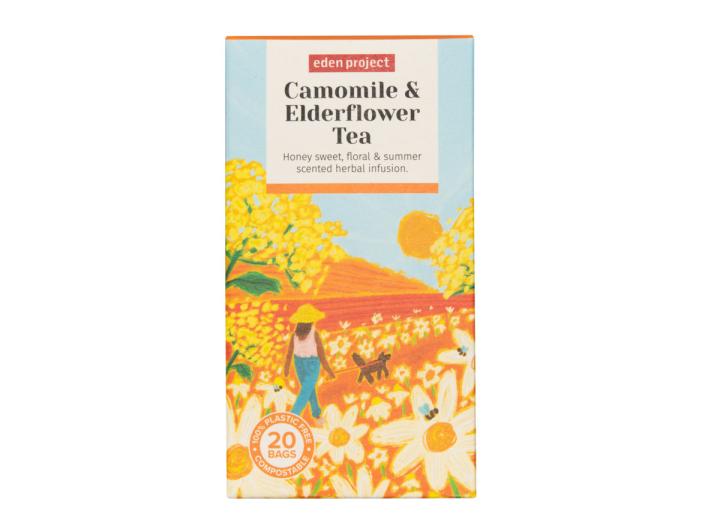 Eden Project Camomile & Elderflower tea in plastic free tea bags