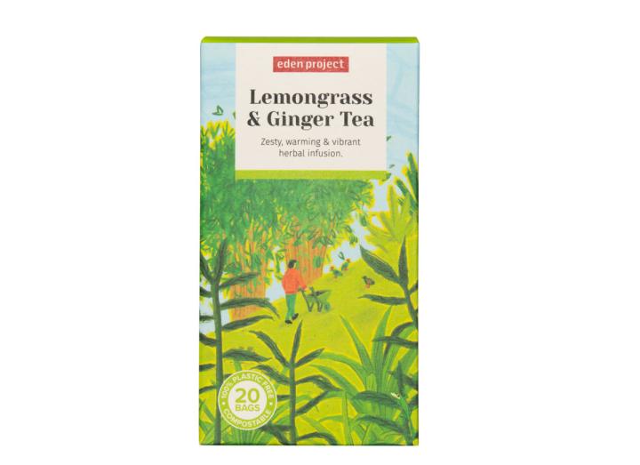 Eden Project Lemongrass & Ginger tea in plastic free tea bags