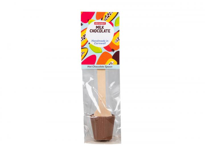 Milk chocolate hot chocolate spoon, Eden Project branded