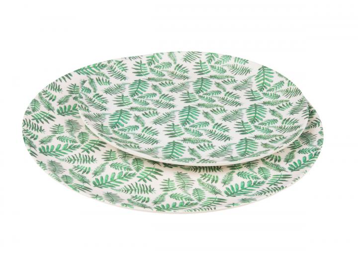 Fern print bamboo plate, exclusive Eden Project design