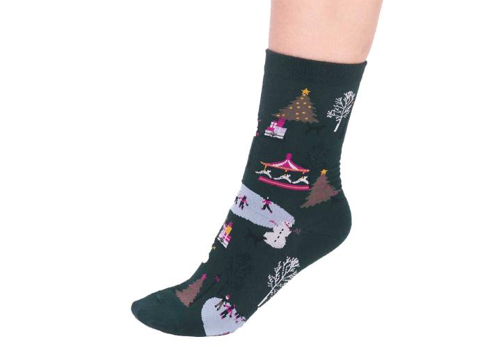 Gloria GOTS organic cotton Christmas scene sock 