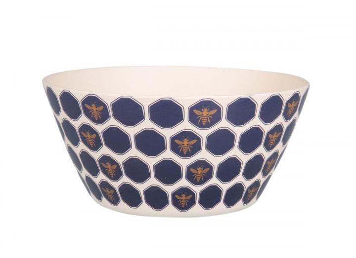 Hex bee print bamboofibre & PLA cereal bowl, exclusive to the Eden Project