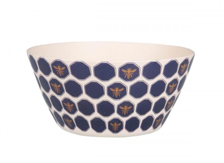 Hex bee print bamboofibre & PLA cereal bowl, exclusive to the Eden Project