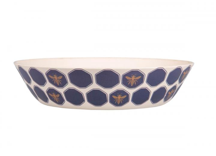 Hex bee print bamboofibre & PLA pasta bowl, exclusive to the Eden Project