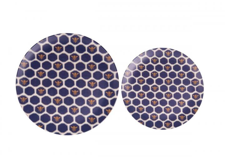 Hex bee print bamboofibre & PLA plates, exclusive to the Eden Project