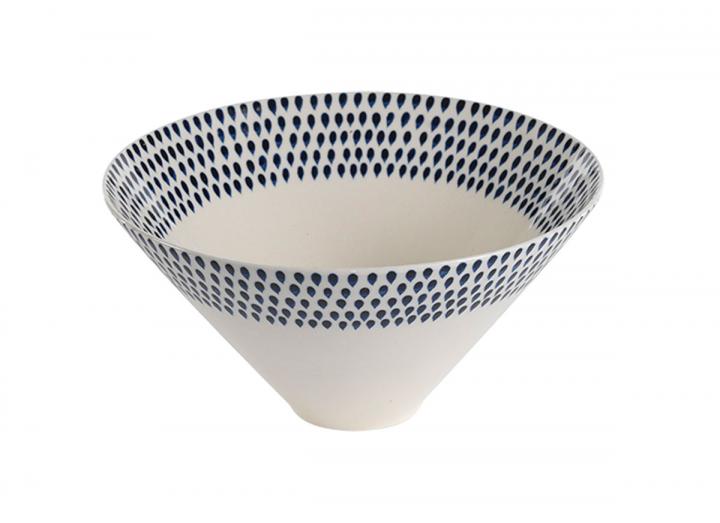 Indigo drop serving bowls from Nkuku