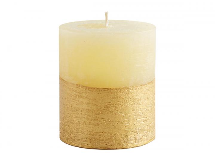 Inspiritus scented gold half-dipped pillar candle from St Eval