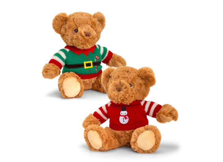 Keel Toy Keeleco teddy bear in a Christmas jumper