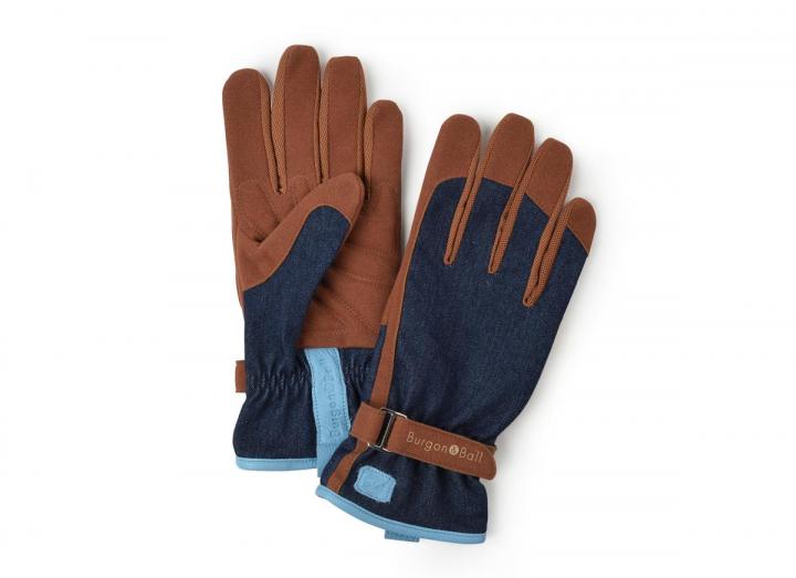 Ladies denim gardening gloves from Burgon & Ball