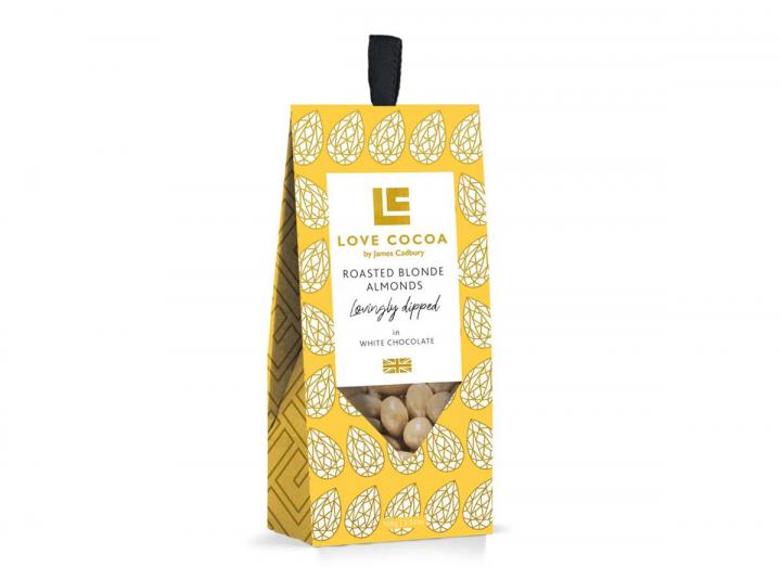 Love Cocoa roasted blonde white chocolate almonds 100g