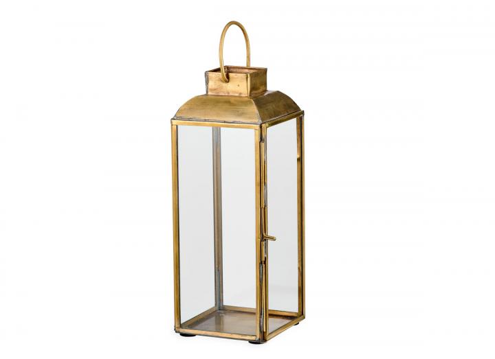 Tall Maro brass lantern from Nkuku