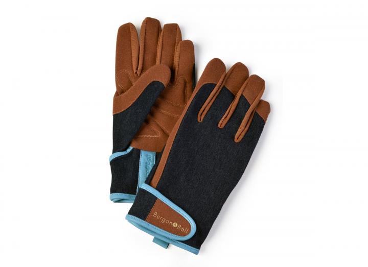 Men's denim gardening gloves from Burgon & Ball