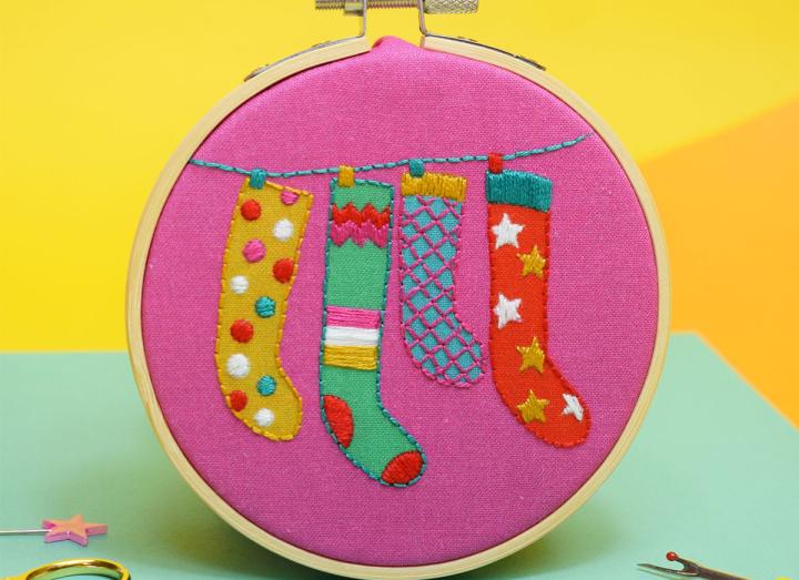Mini embroidery stockings