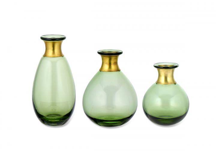Miza mini glass vases green